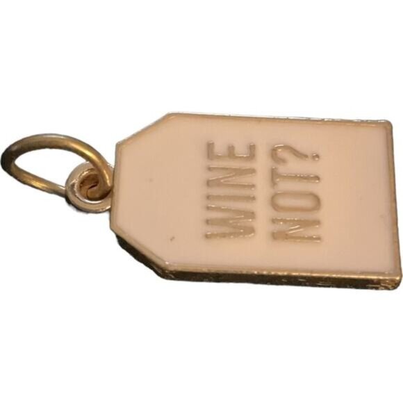 Wine Not? Gold Metal Wine Charm Pendant - Picture 4 of 6